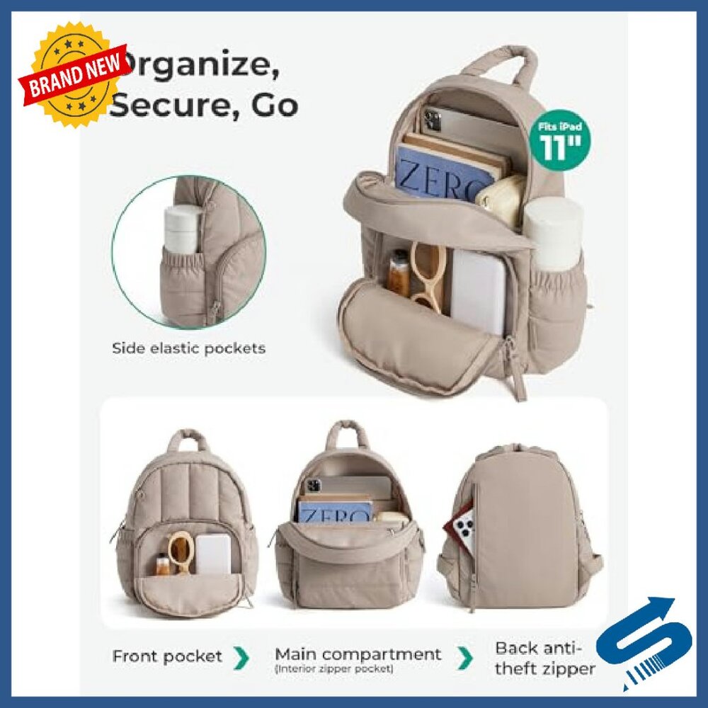 Mini Quilted Backpack, Lightweight Puffer Daypack… - image 4